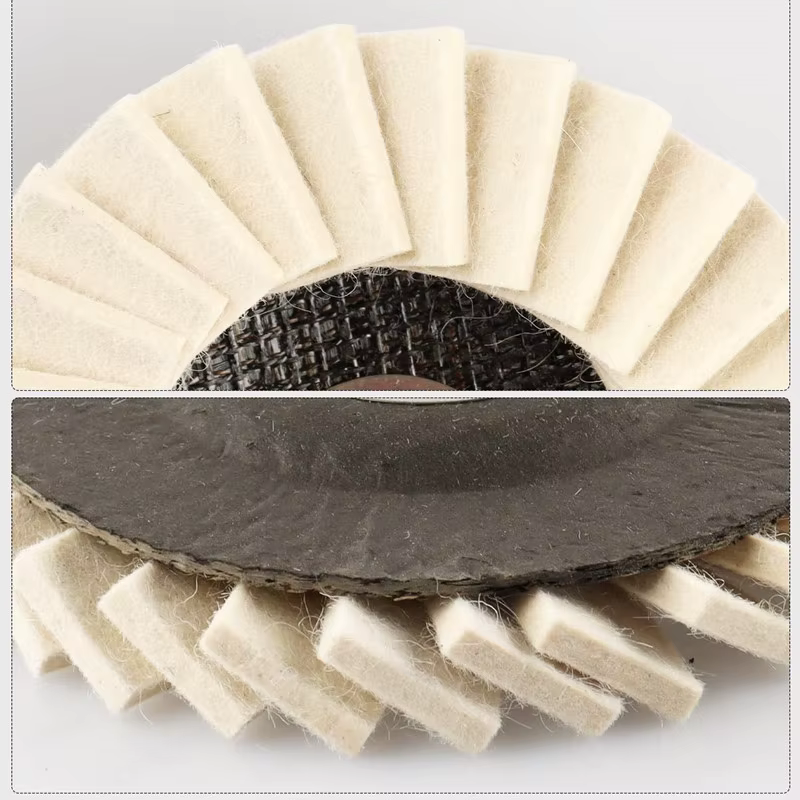1PC 125mm 115mm feutre lamelles disque abrasifs 22mm tonnelle polissage roue de polissage pour meule