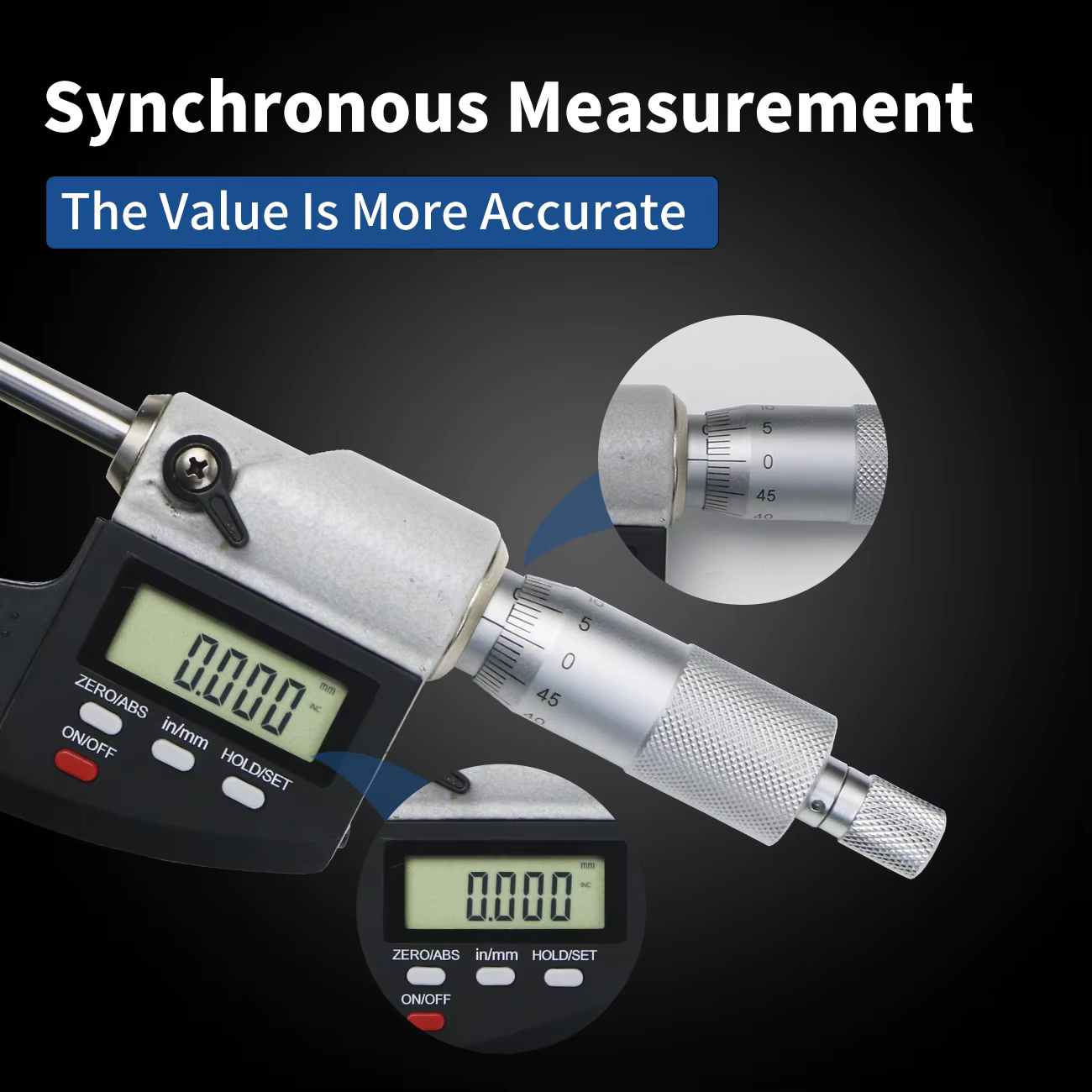 Micromètre numérique SHAHE 0.001mm 0-25mm micromètre extérieur électronique avec ligne d'échelle mic