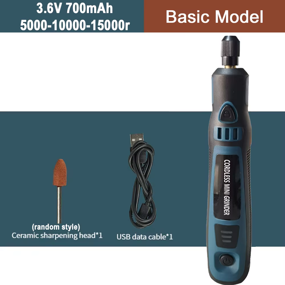 Perceuse électrique sans fil, micro-outil rotatif, 3,6 V, 5000-10000-15000 tr/min, mini-meuleuse san