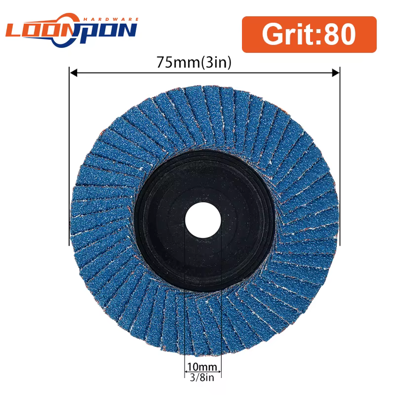 75mm meules disques à lamelles de 3 pouces pour meuleuse d'angle métal 80 # Haute qualité 2-10 piè