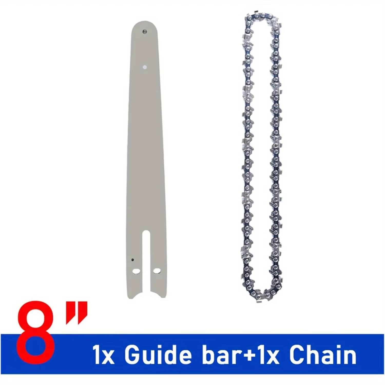 Kit de chaîne de tronçonneuse électrique de 8 pouces avec lame de guidage en acier, outil de jardina
