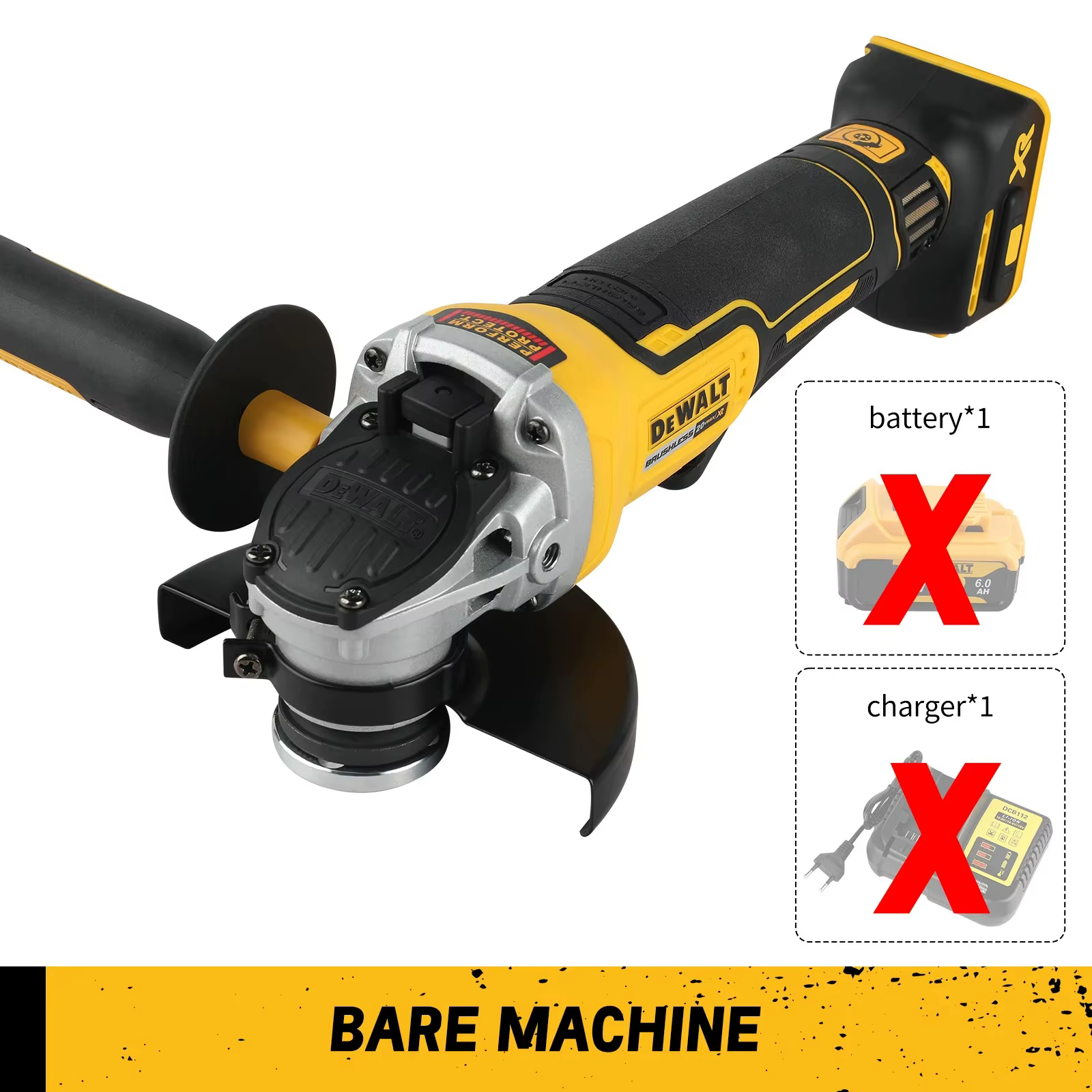 Meuleuse d'angle sans fil DEWALT DCG406 20V Max XR Brushless 125 mm haute performance pour une coupe