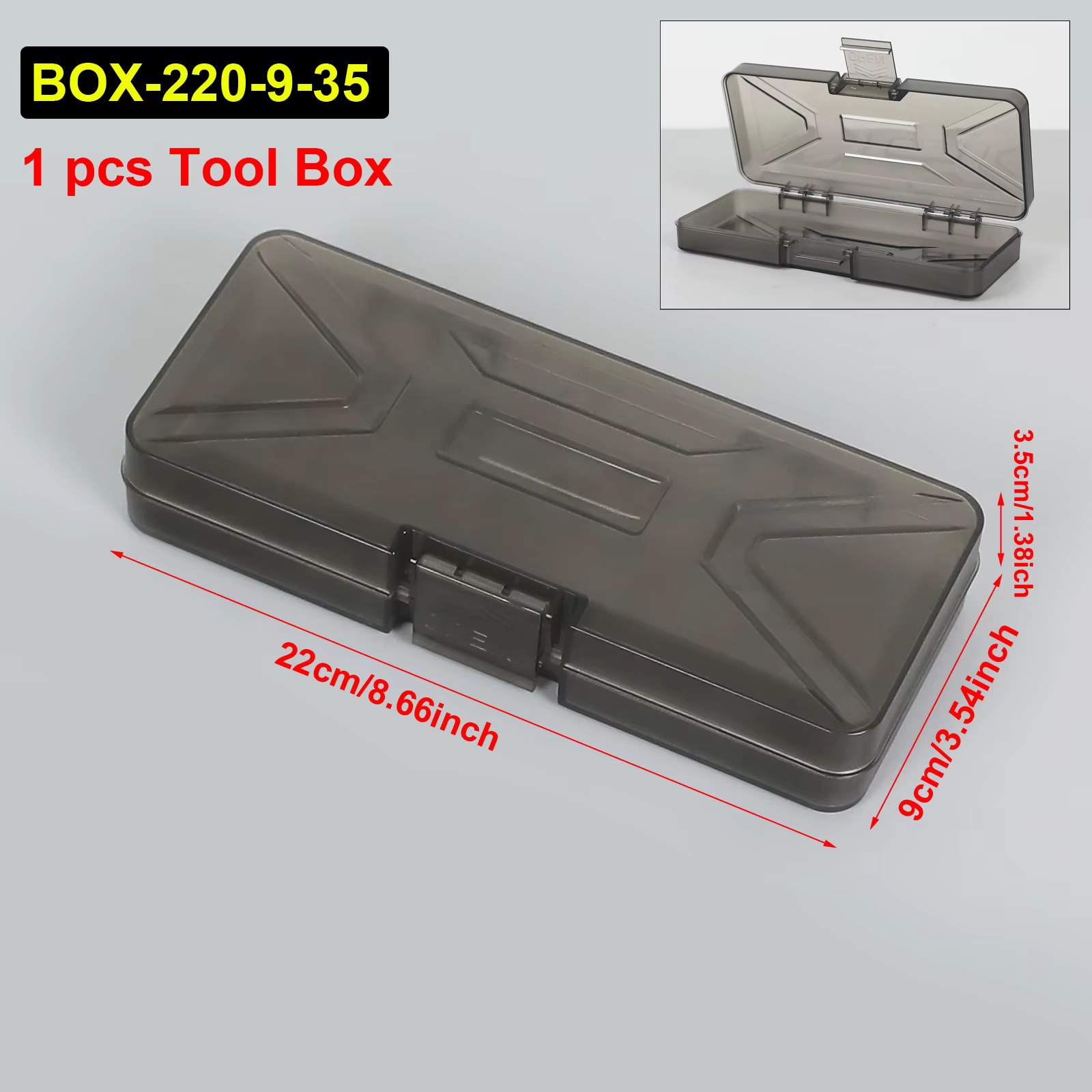 Boîte de rangement Toolour 22x9x3.5cm, Kit d'outils portables, petite boîte à outils multifonctionne