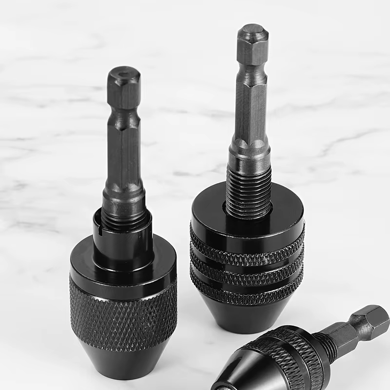 Mandrin de perçage sans clé, 1/4, 1/8, 1/16 pouces, tiges hexagonales et rondes, petit adaptateur de