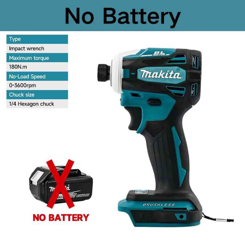 Makita DTD172 18V Visseuse à percussion sans balais 3600RPM 180N.M, tournevis électrique à couple él