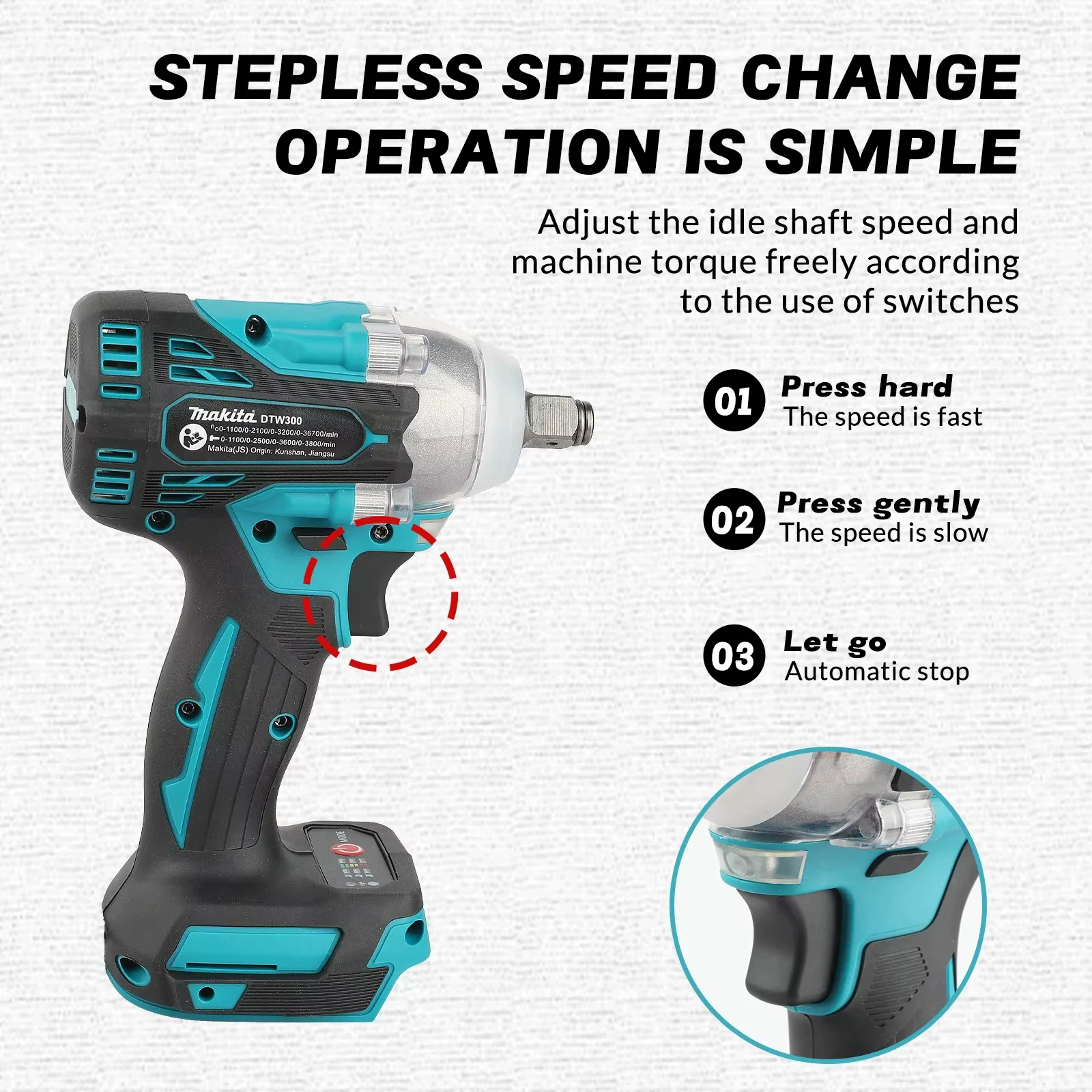 Makita DTW300 18V ensemble d'outils puissance sans brosse grande clé sans fil 330Nm couple canon à v