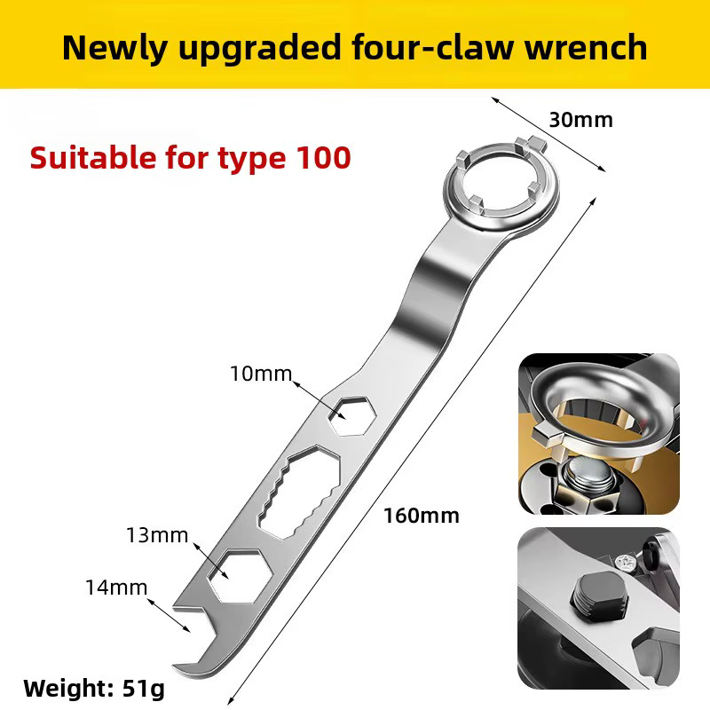 Clé multifonction robuste pour meuleuse d'angle, en acier électrolytique poli, anti-rouille, outil d