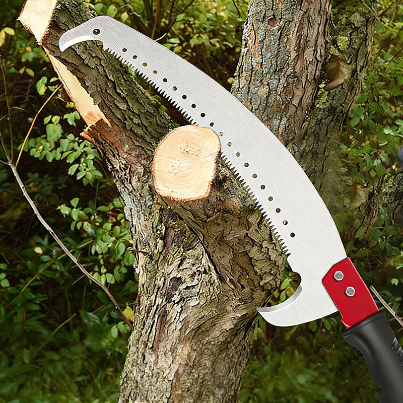 Scie à élaguer télescopique de 3 m, outil de jardinage portable pour l'élagage des arbres fruitiers,