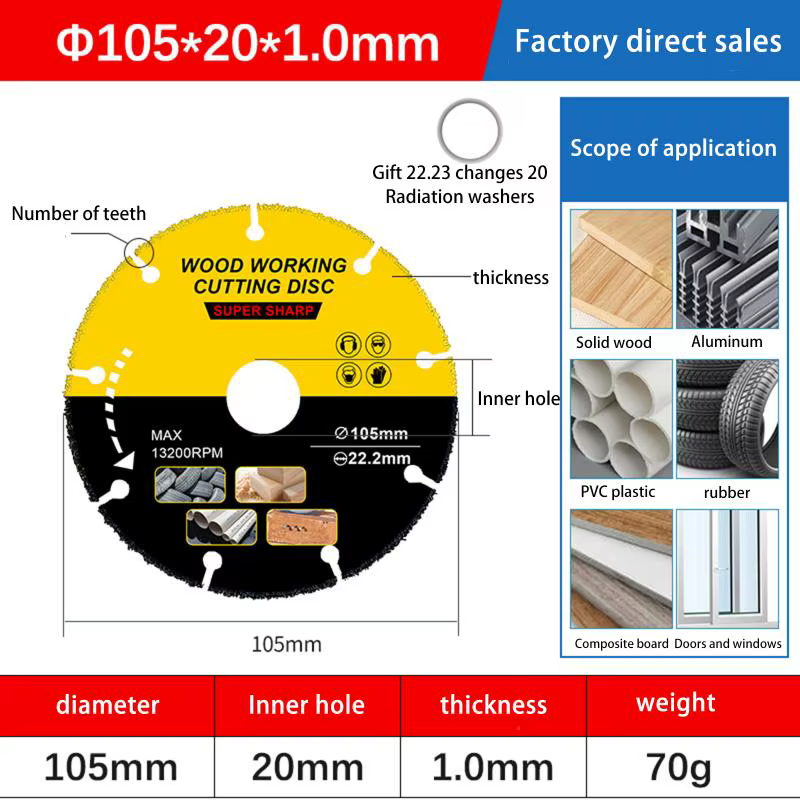 NOUVEAU Disque de scie 105/110/115/125mm pour outil multifonction, coupe-bois, meuleuse d'angle, lam