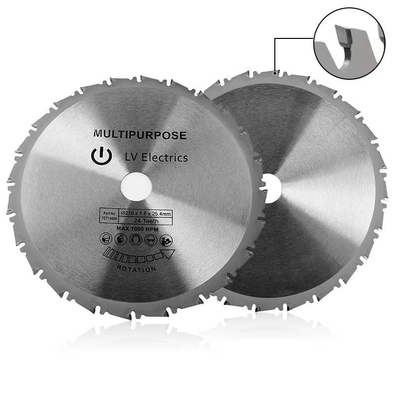 Lame de scie circulaire en carbure 24T, 210 × 25.4mm, lame de scie multifonction pour couper le méta