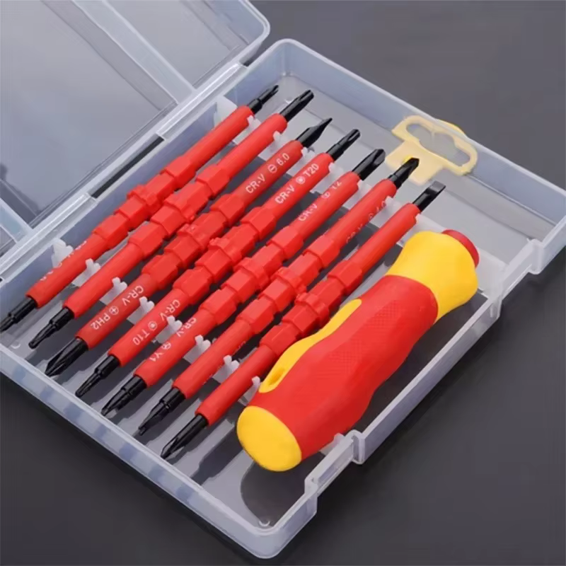 Kit d'outils de réparation pour électricien, 13 pièces, jeu de tournevis isolés modifiables 1000V