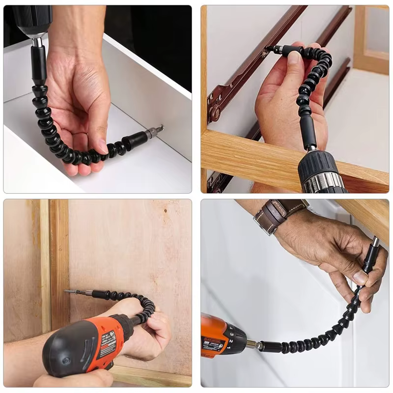 Adaptateur de perceuse à Angle droit de 105 degrés 1/4 pouces et Extension de foret Flexible pour to