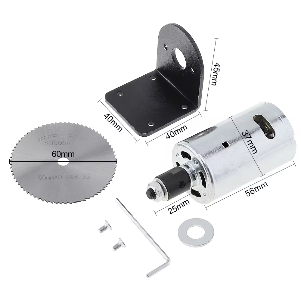 Kit de scie de Table 24V 555, moteur à engrenages avec support de montage à roulement à billes et la