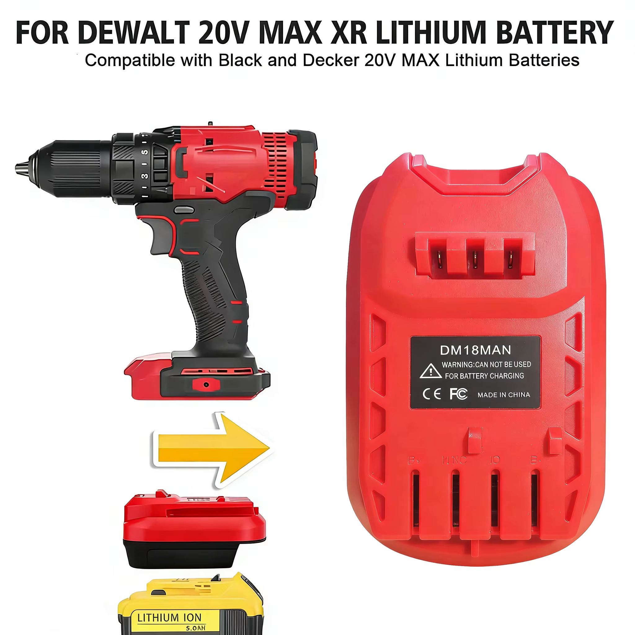 Adaptateur de batterie pour perceuse Craftsman 20V, pour DeWalt 20V, pour Milwaukee 18V, conversion 