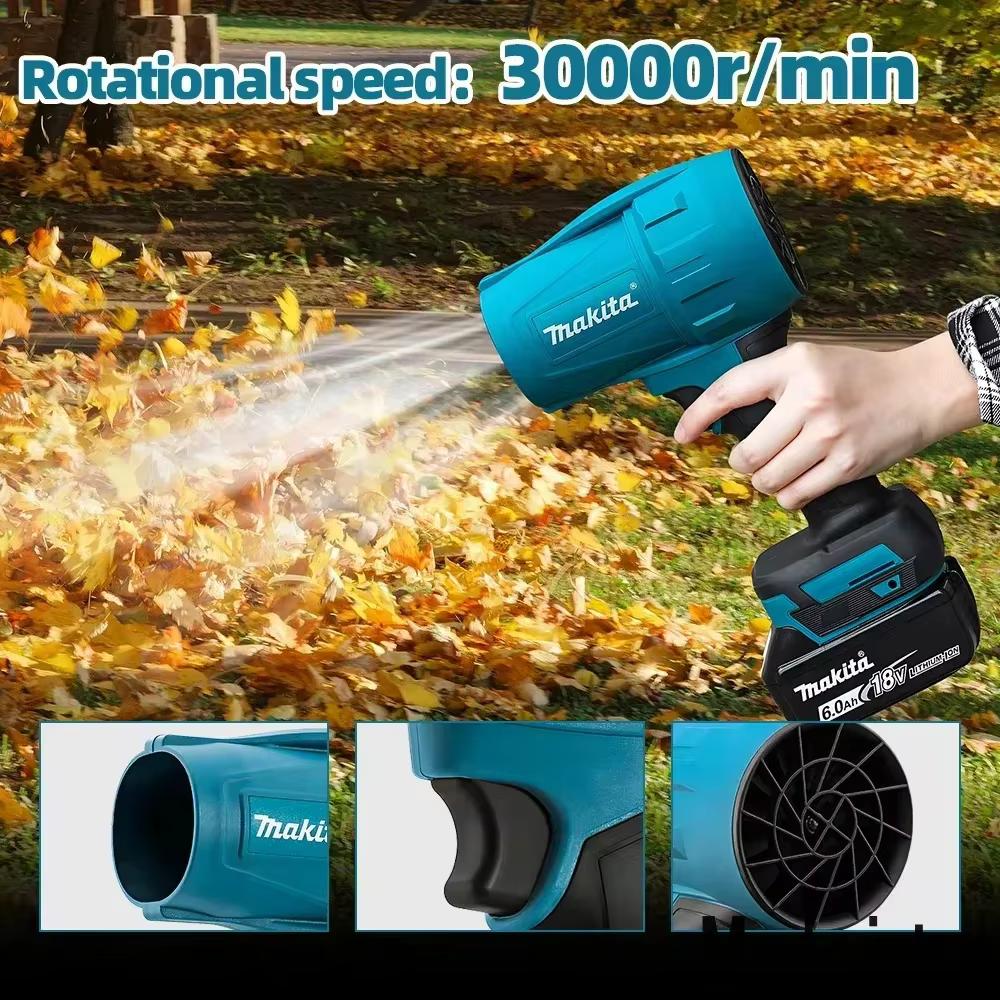 Makita 30000 tr/min ventilateur violent Turbo Jet ventilateur 18V plumeau d'air électrique vitesse d