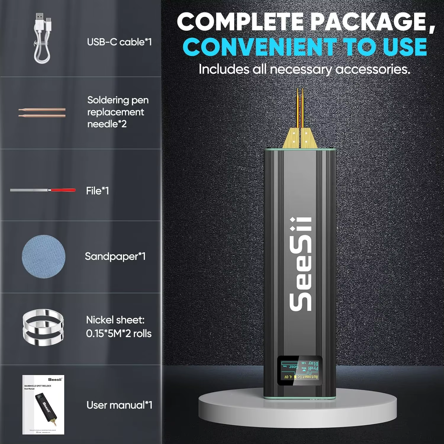 Soudeuse par points de batterie Seesii Mini soudeuse par points portative améliorée pour Kit de soud