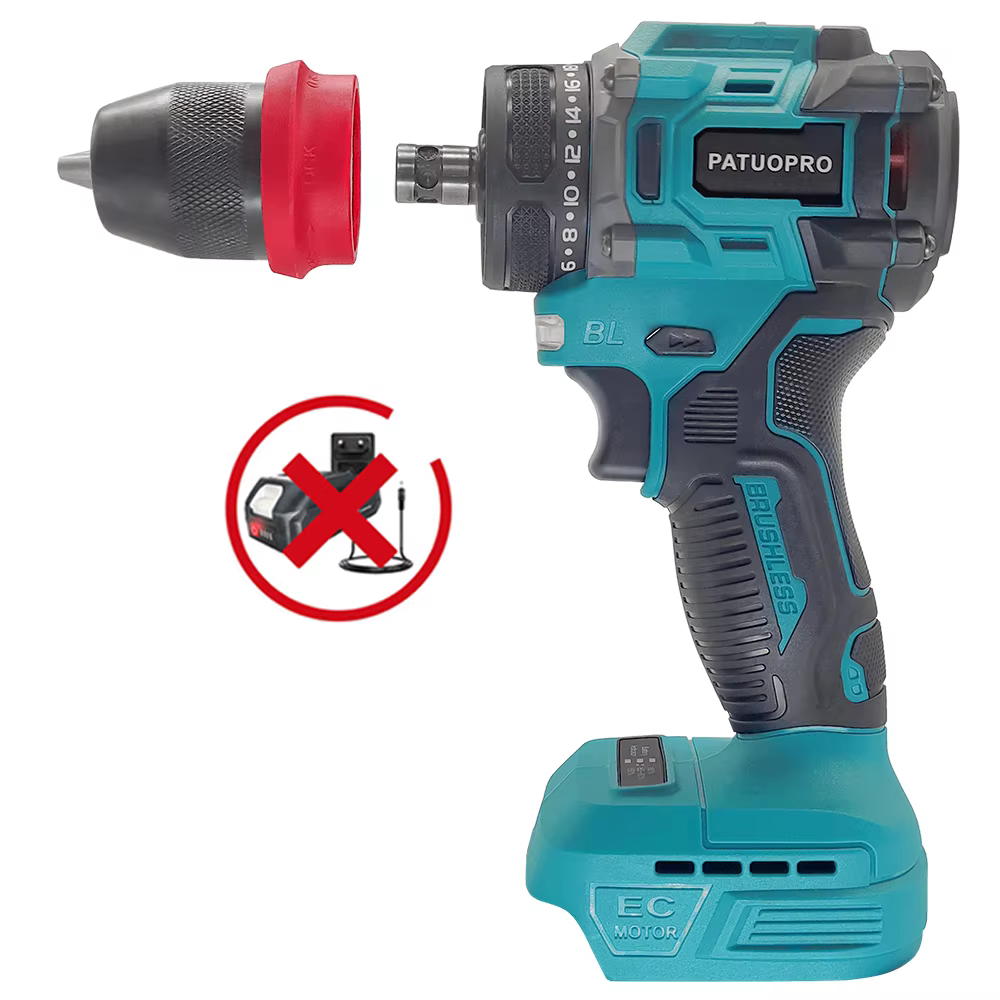 PATUOPRO-Perceuse électrique sans fil 2 en 1, mandrin de 10mm, tournevis sans balais, outil électriq