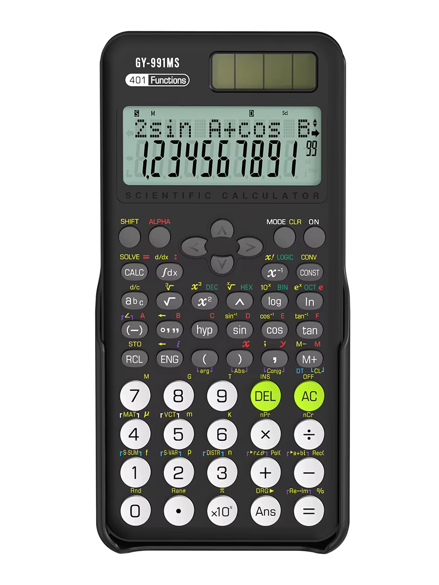 Calculatrice scientifique scolaire 991MS 401 fonctions de calcul idéales pour l'examen d'étude des é