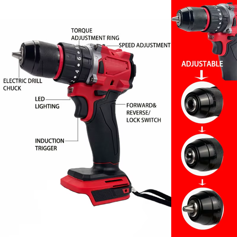 Pour Milwaukee 18V batterie perceuse électrique sans brosse 20 + 3 couple perceuse à percussion sans