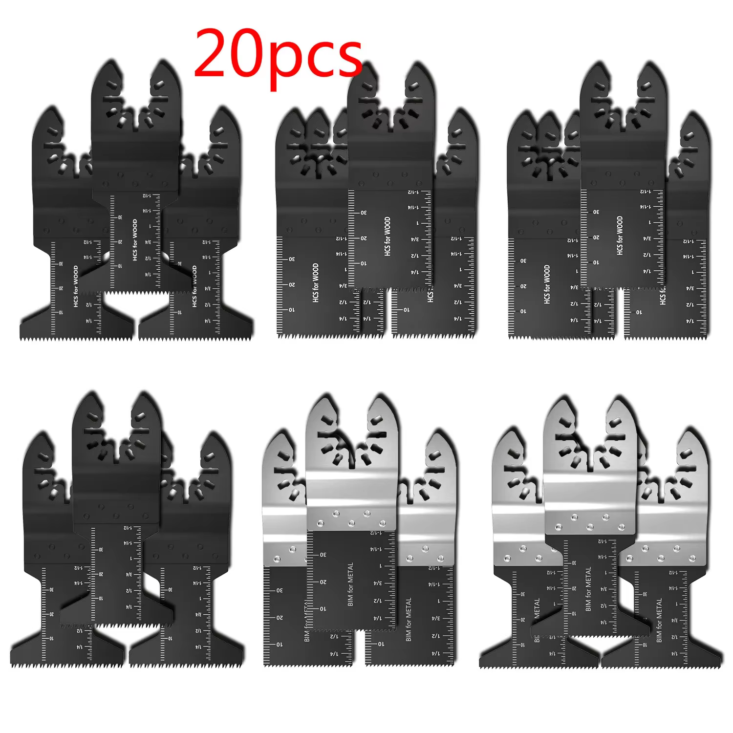 Paquet de 100 à 20 lames de scie multifonctions lame oscillante outil de scie de précision bimétalli
