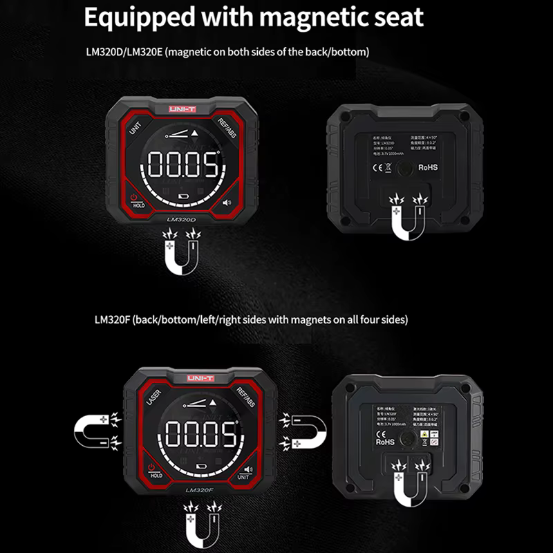 UNI-T compteur d'angle LM320F LM320D niveau électronique inclinomètre magnétique rapporteur numériqu
