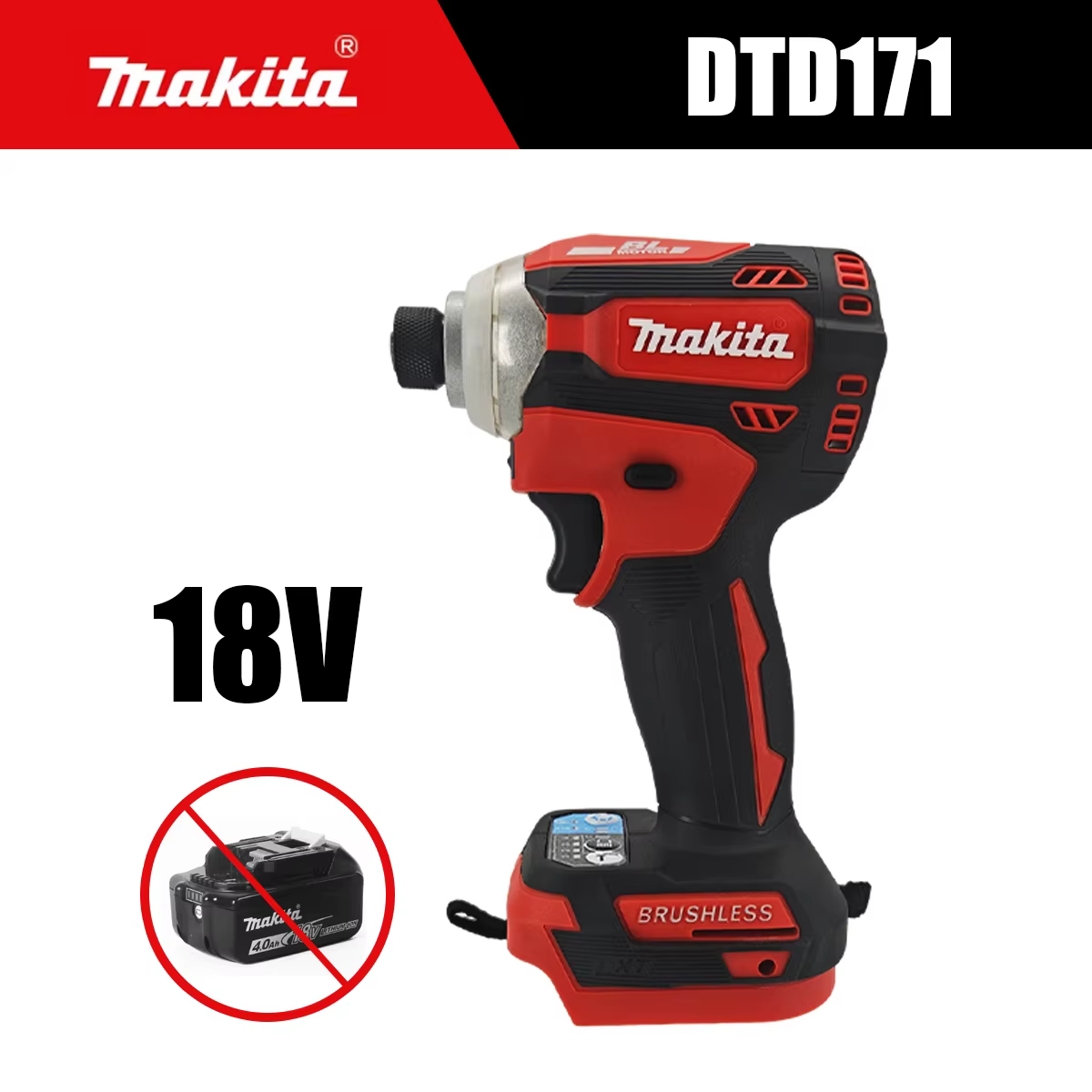 Perceuse-visseuse électrique sans fil Makita Red DTD171, compacte et rechargeable, pour les travaux 
