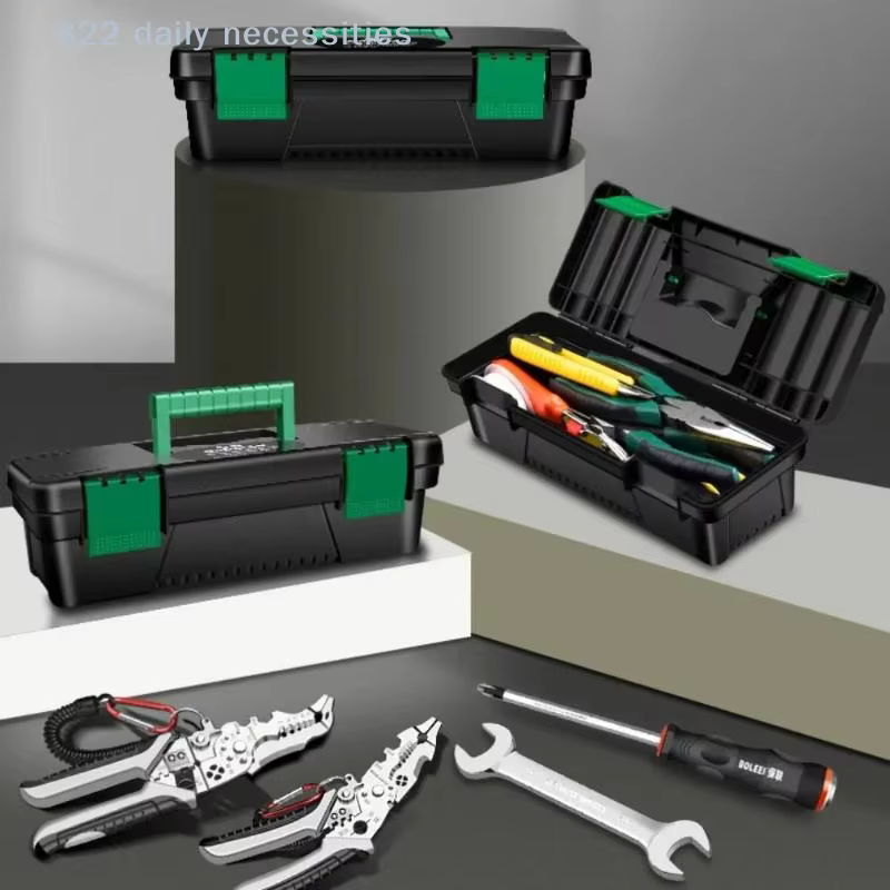 Boîte à outils en plastique de 10 pouces, boîte de rangement pour outils de menuiserie, réparations 