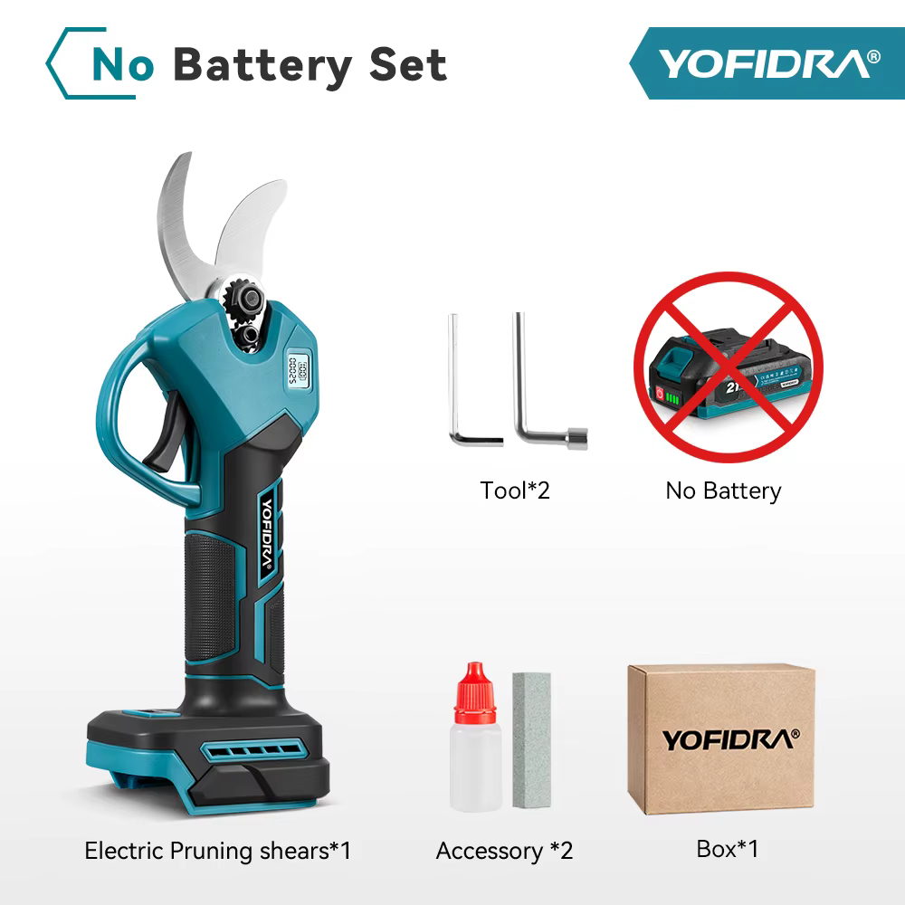 YOFIDRA 30mm sécateur électrique sans brosse sans fil portable verger arbustes taille arbre Branches