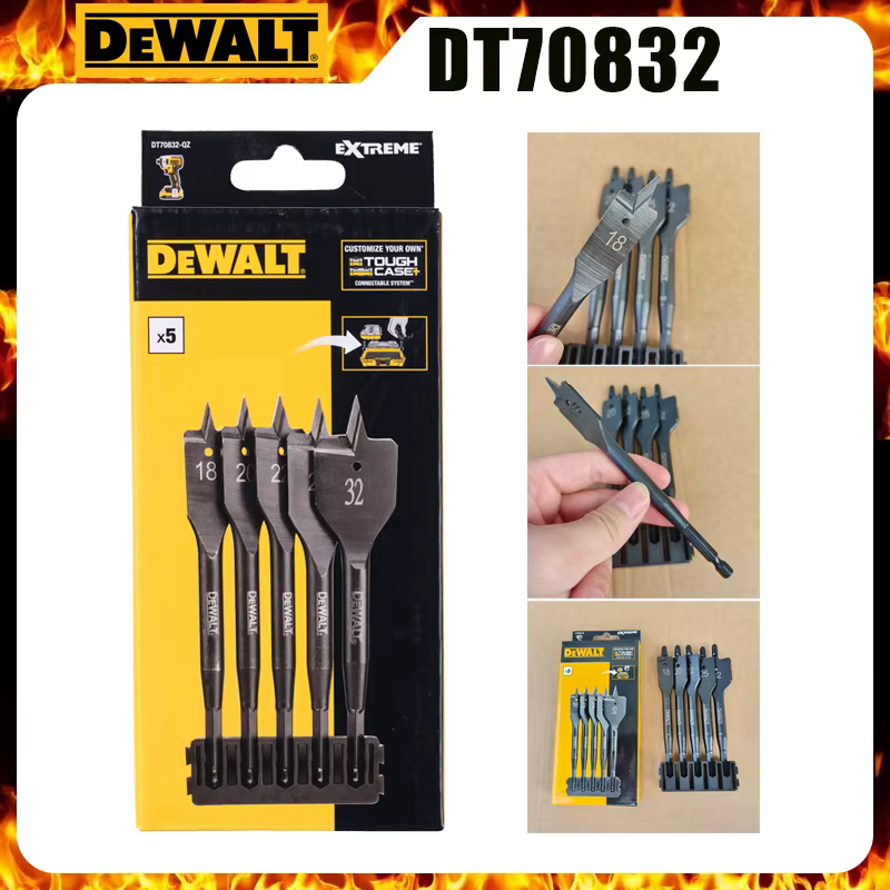 DEWALT DT70832 Ensemble de 5 forets plats EXTREME 18/20/22/25/32 mm à tige hexagonale pour le bois a
