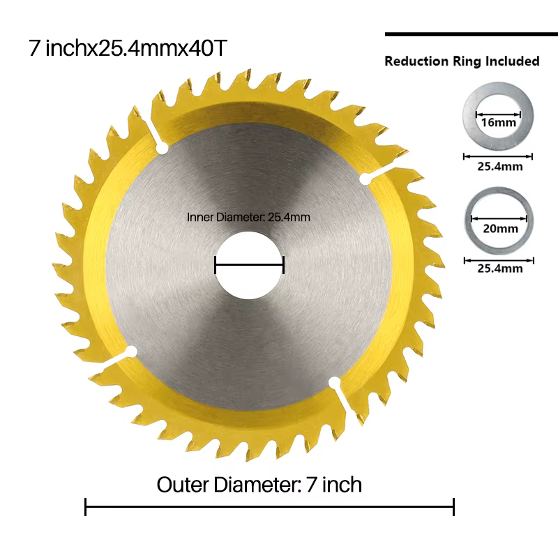 XCAN 1 lame de scie circulaire de 7 pouces, 180 mm, 40T, disque de coupe en carbure pour le bois, la