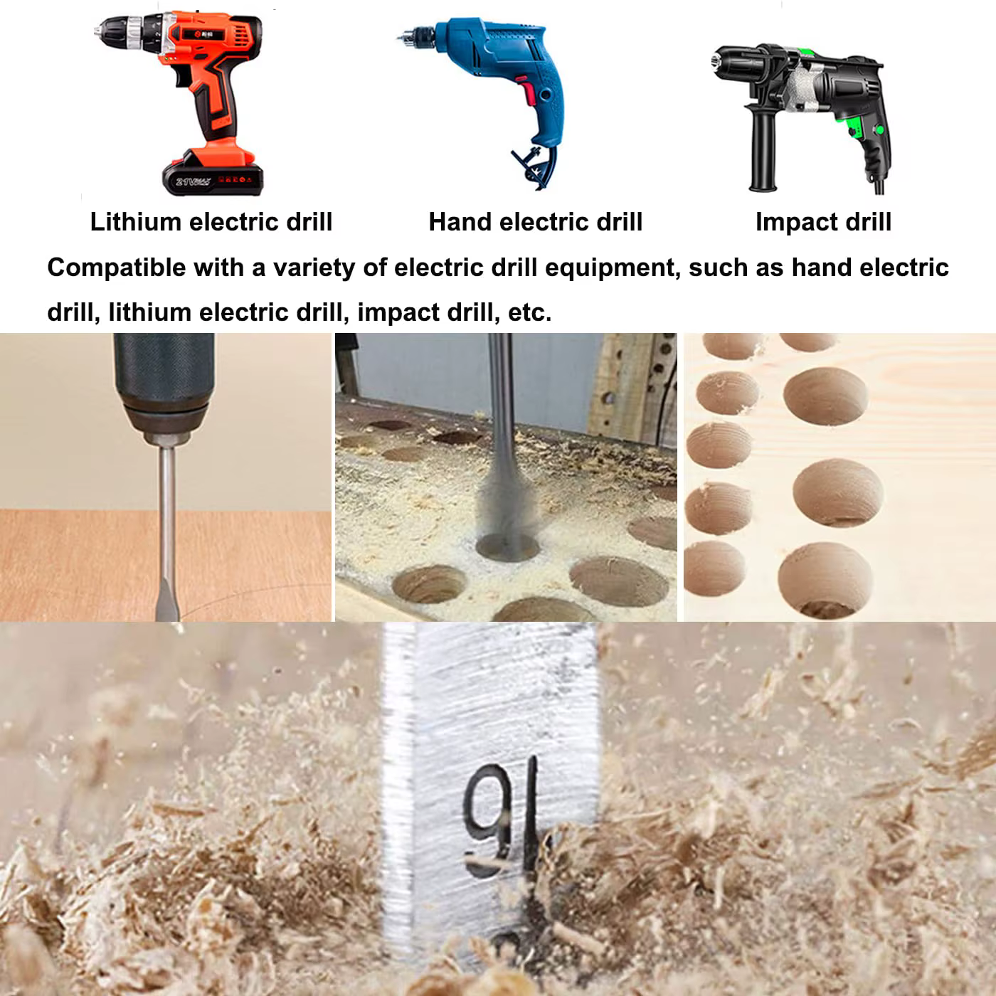 1 pièces 10-55mm ensembles d'outils pour le travail du bois durables perceuse plate longue en acier
