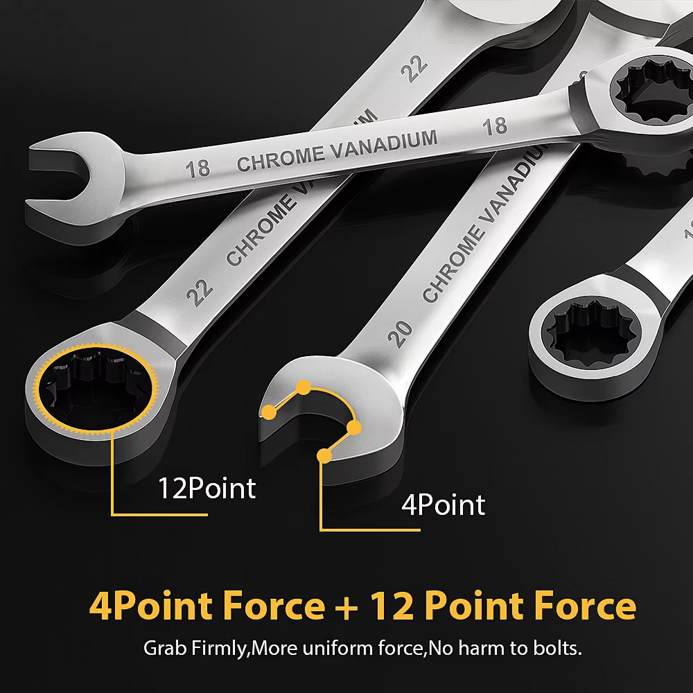 WOZOVP Partners-Ensemble de cliquet de tête, Meacceler6-19mm, 72 dents, Cr-V mètre ted
