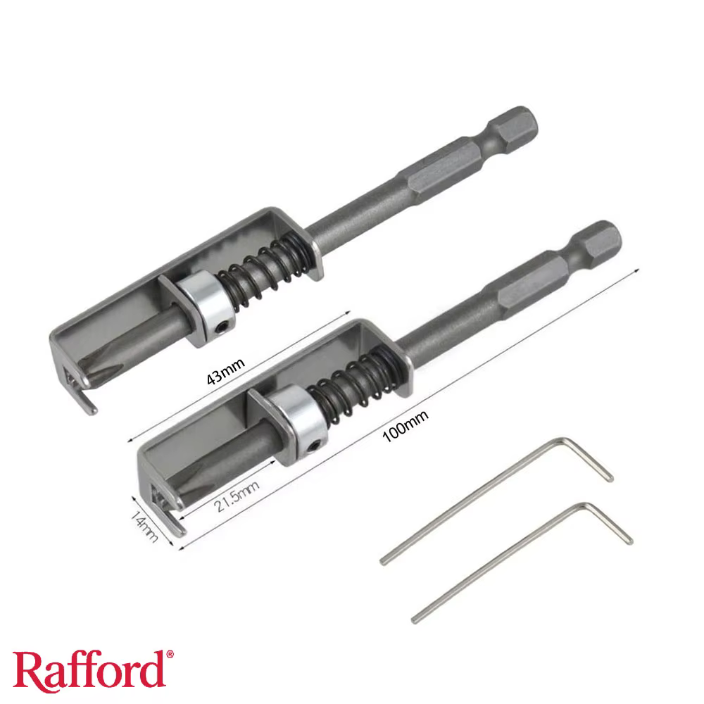 Rafford Porte-embout à vis anti-chute 2 pièces | Guide de perçage à ressort évolutif – Utilisation à
