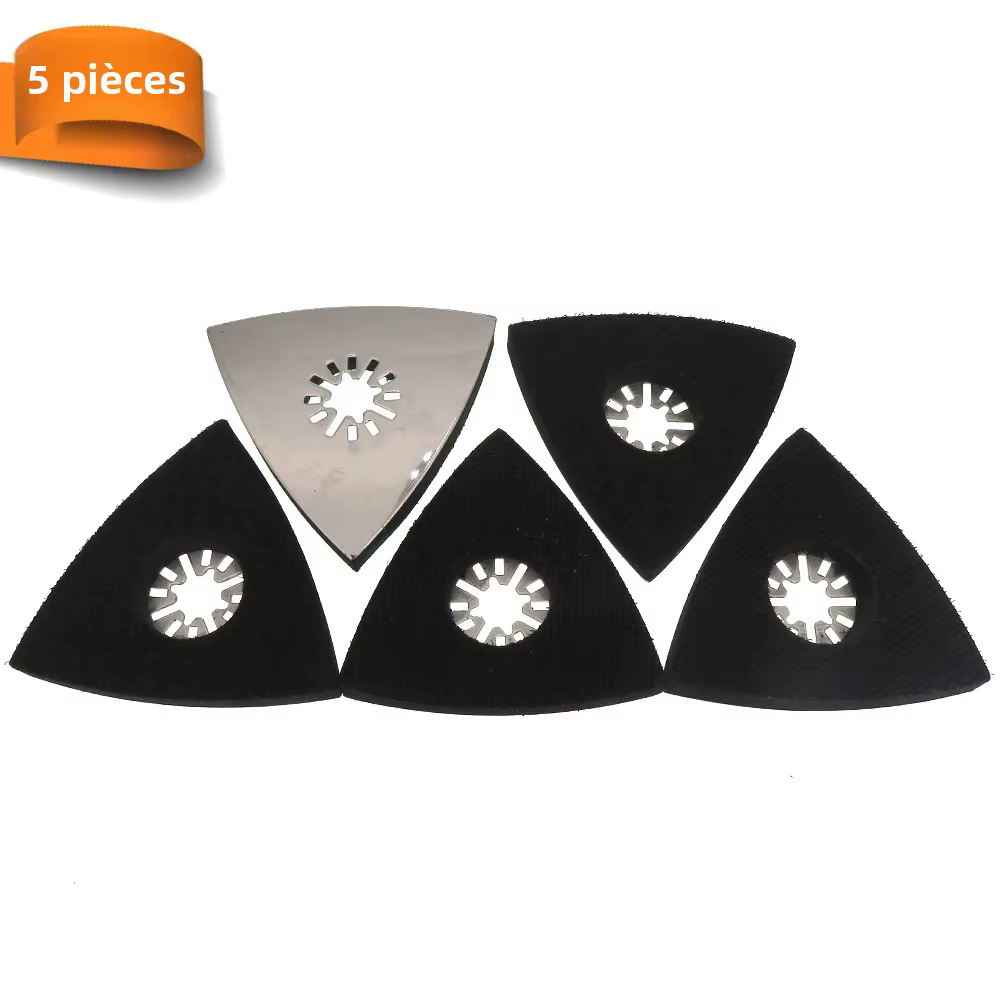 Pads de ponçage triangulaires 80*80*80MM pour outil oscillant multifonction, disques de ponçage à cr