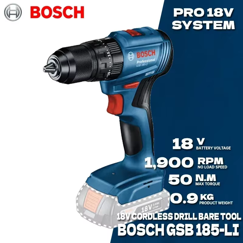BOSCH GSB 185-LI perceuse à percussion sans fil sans brosse 18V tournevis électrique pilote outils é