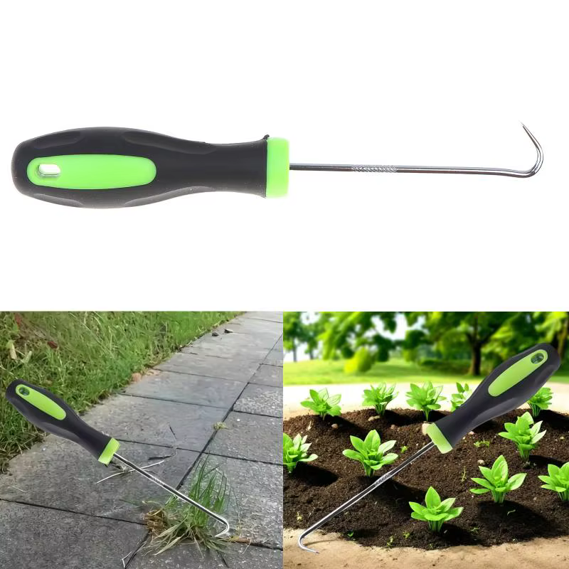 Outil de désherbage robuste - Extracteur de racines ergonomique pour pelouse et patio, crochet de dé