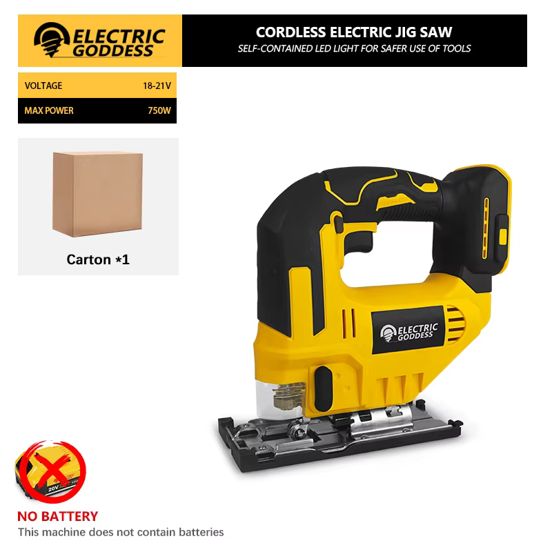 Scie sauteuse électrique sans fil 3500 tr/min, Angle de coupe de 45 degrés, outils de travail du boi