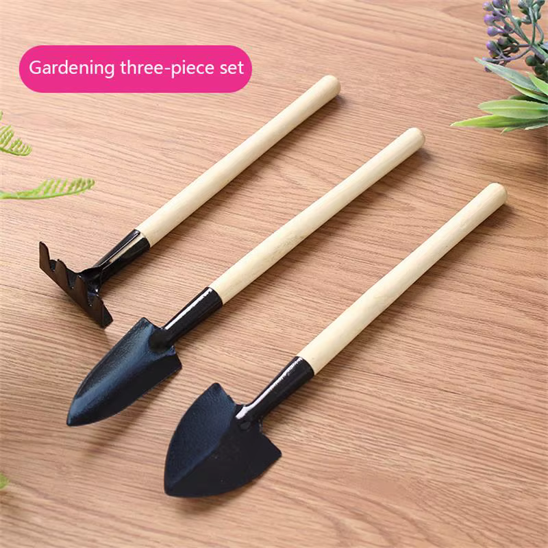 Ensemble de trois outils de jardinage, mini-outils de jardin, pelle multifonction, herse, pelle pour