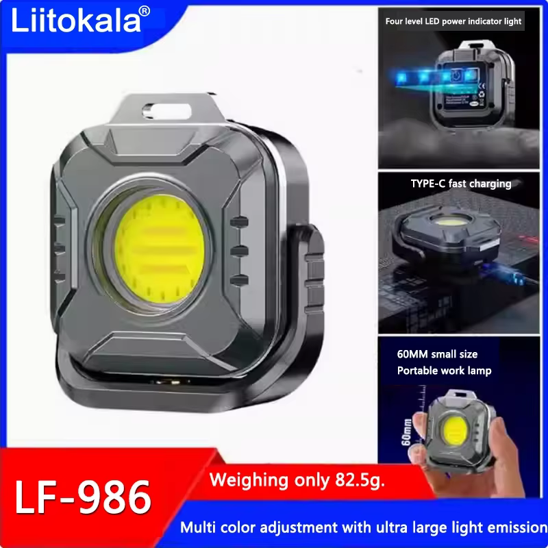 Lampe de travail magnétique miniature LiitoKala LF-986 - Lampe rechargeable multifonctionnelle pour 