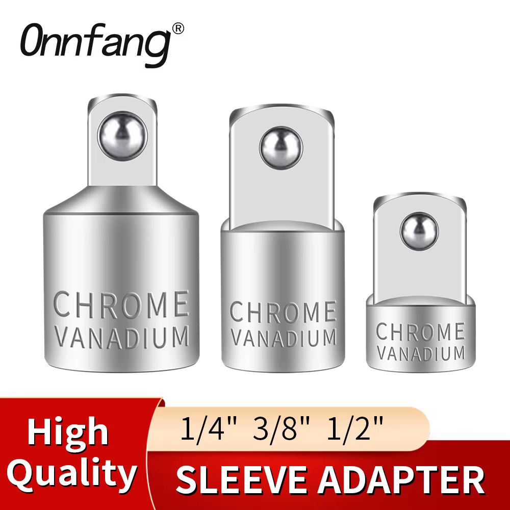 Onnfang-Adaptateur de Douille à Cliquet, Tête d'Entraînement 1/4 à 1/2 à 3/8, Acier au Chrome Vanadi