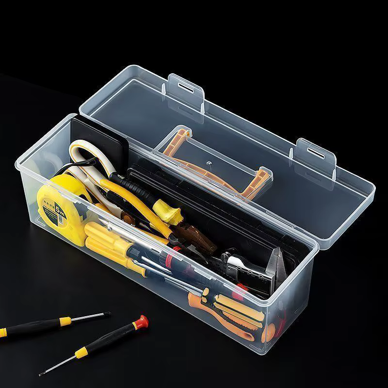 Boîte de rangement pour outils, organisateur d'outils transparent multi-compartiments, boîte de tri 