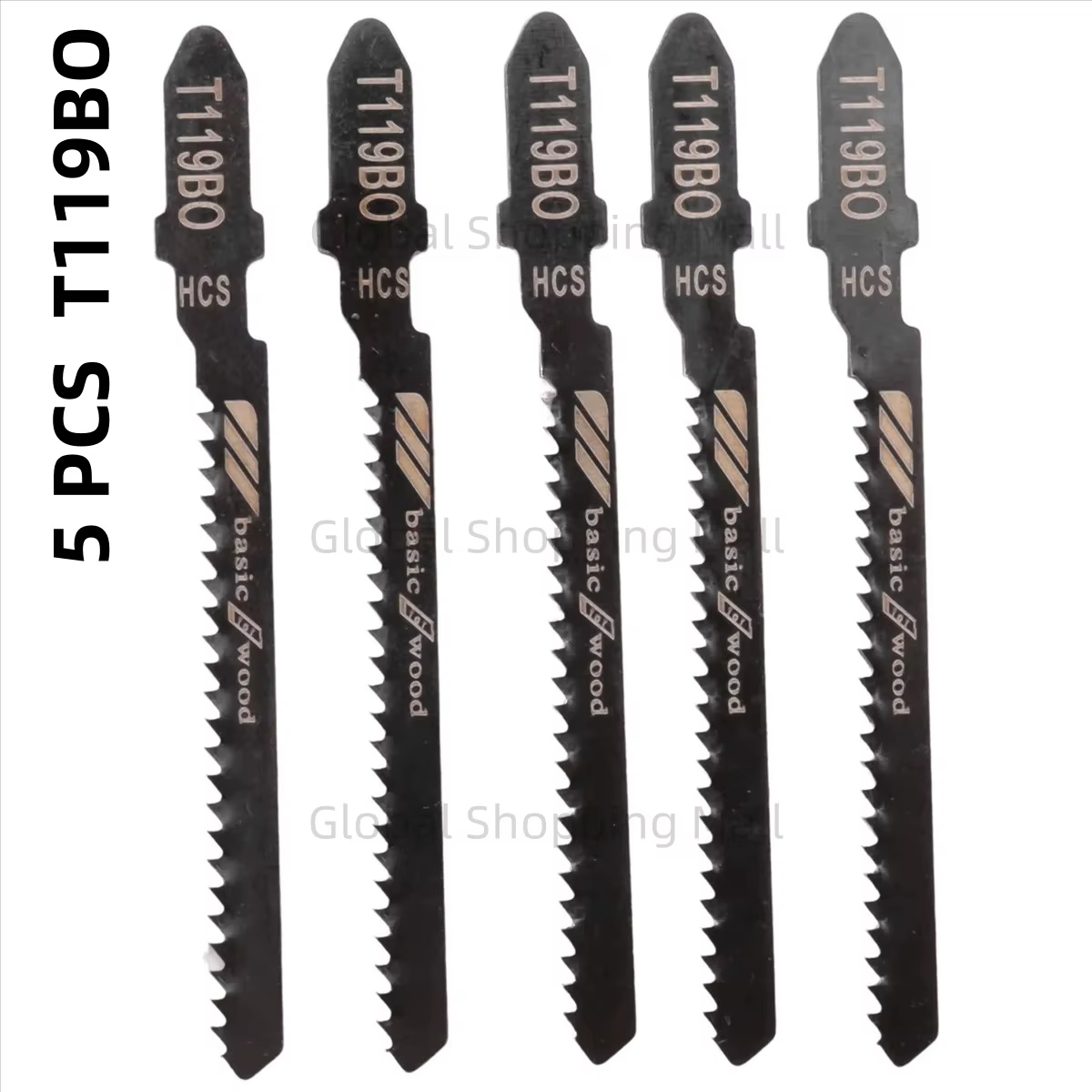 Jeu de lames de scie sauteuse T119BO, tige en T, 12 TPI, assortiment de lames pour bois, plastique, 