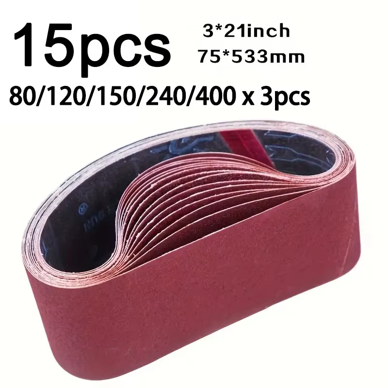 Bande abrasive adaptée à la ponceuse, papier abrasif, meulage, calcul, travail, polissage du métal, 