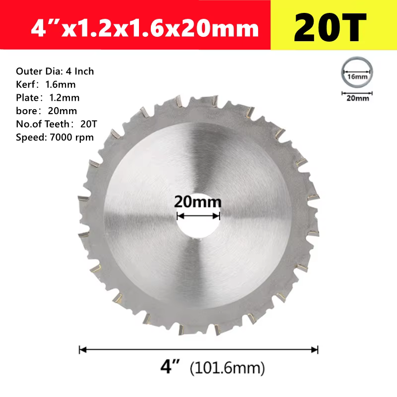 Disque de coupe en métal 136/165/180/235/305/355mm 4"/7"/8" Lame de scie circulaire en carbure pour 