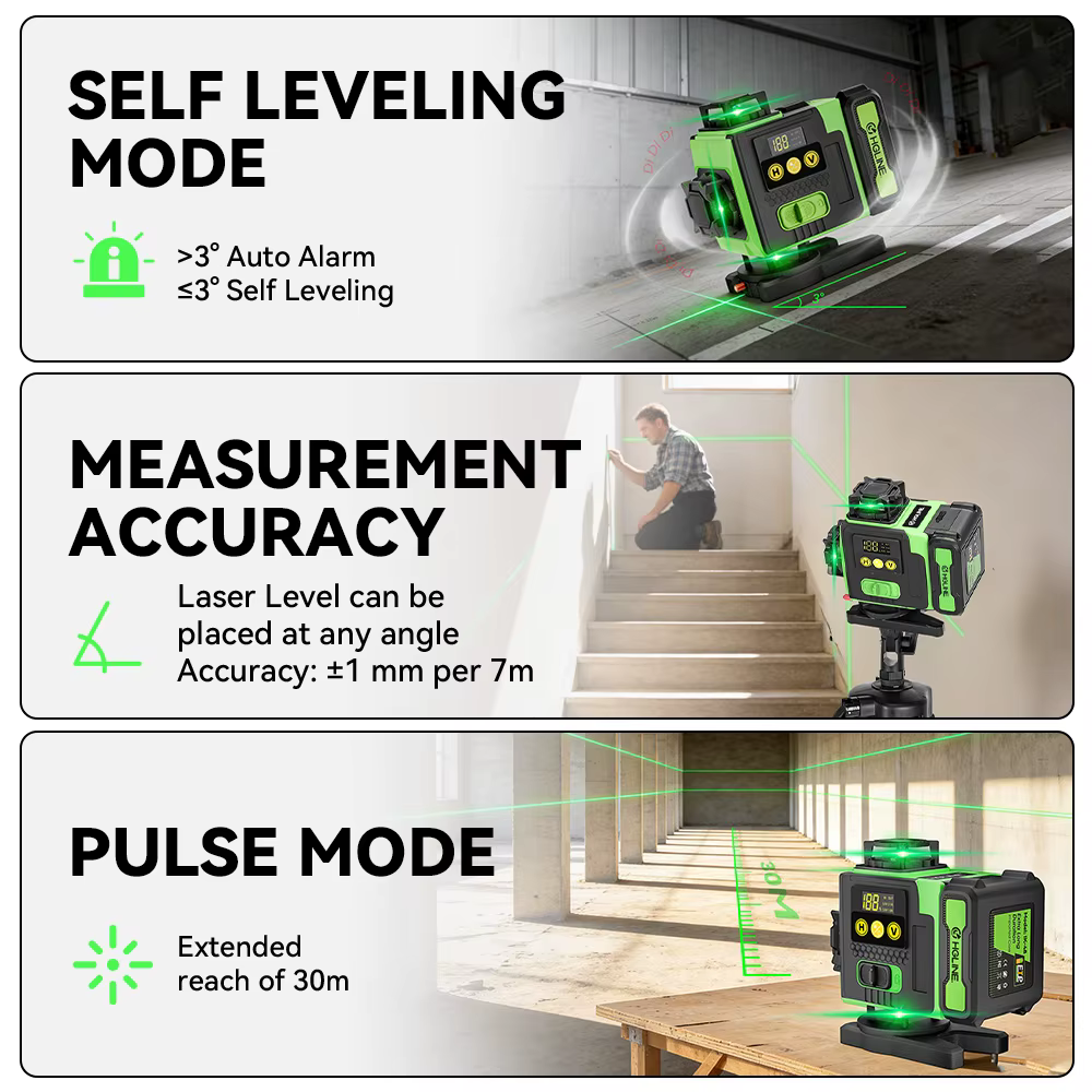 HGLINE 16 lignes niveau Laser APP télécommande niveaux horizontaux verticaux affichage de puissance