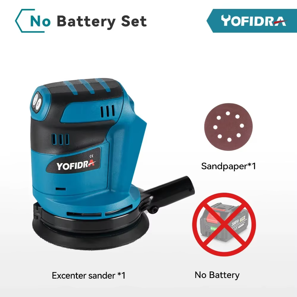 YOFIDRA 125MM ponceuse orbitale électrique sans fil 3 vitesses réglable Rechargeable polisseuse meul