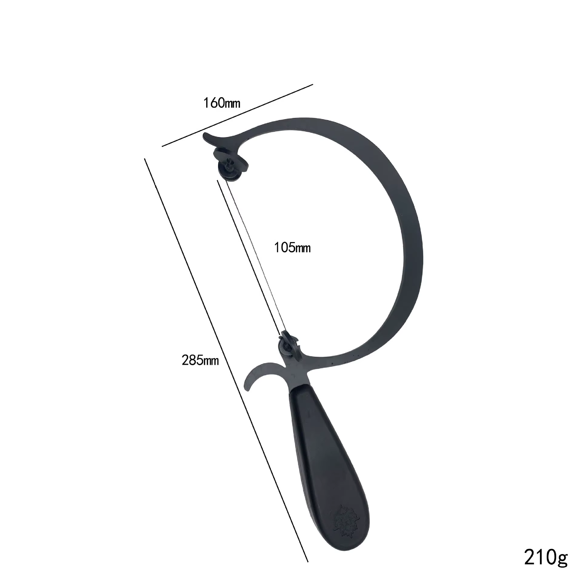 Cadre de scie à chantourner incurvé pour bijoutier, poignée noire, travail du calcul, outils d'artis