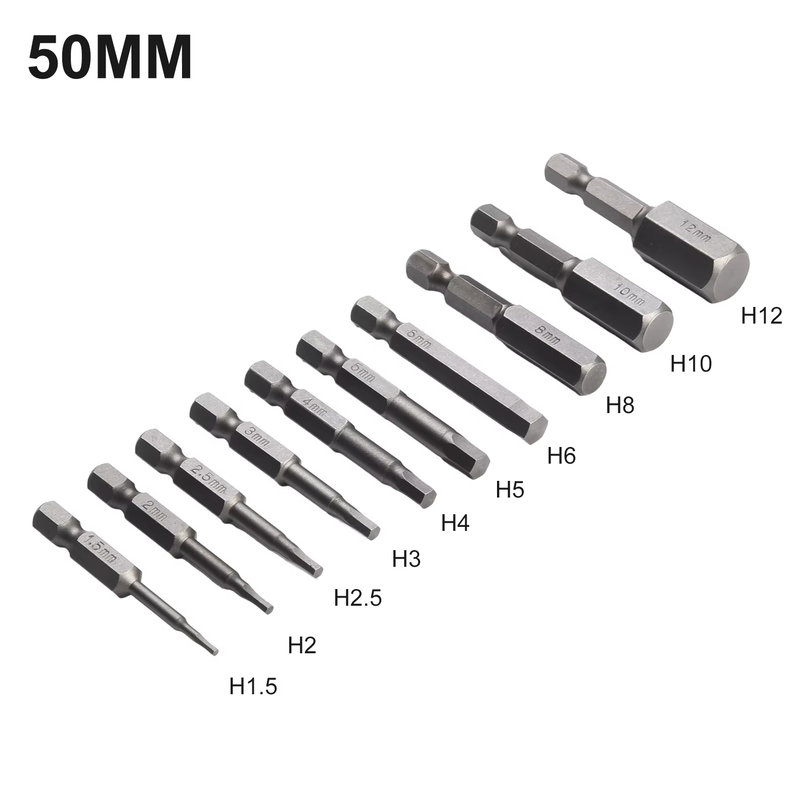 Tournevis à tête magnétique à tige hexagonale 1/4, embouts de tournevis de 50mm, jeu de tournevis d'