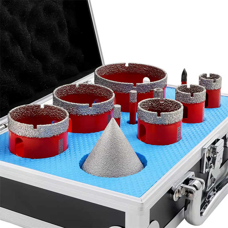 Kit de 11 forets diamantés Diatool avec tiges triangulaires de 6/6/8/20/25/35/45/50/65/50/6 mm pour