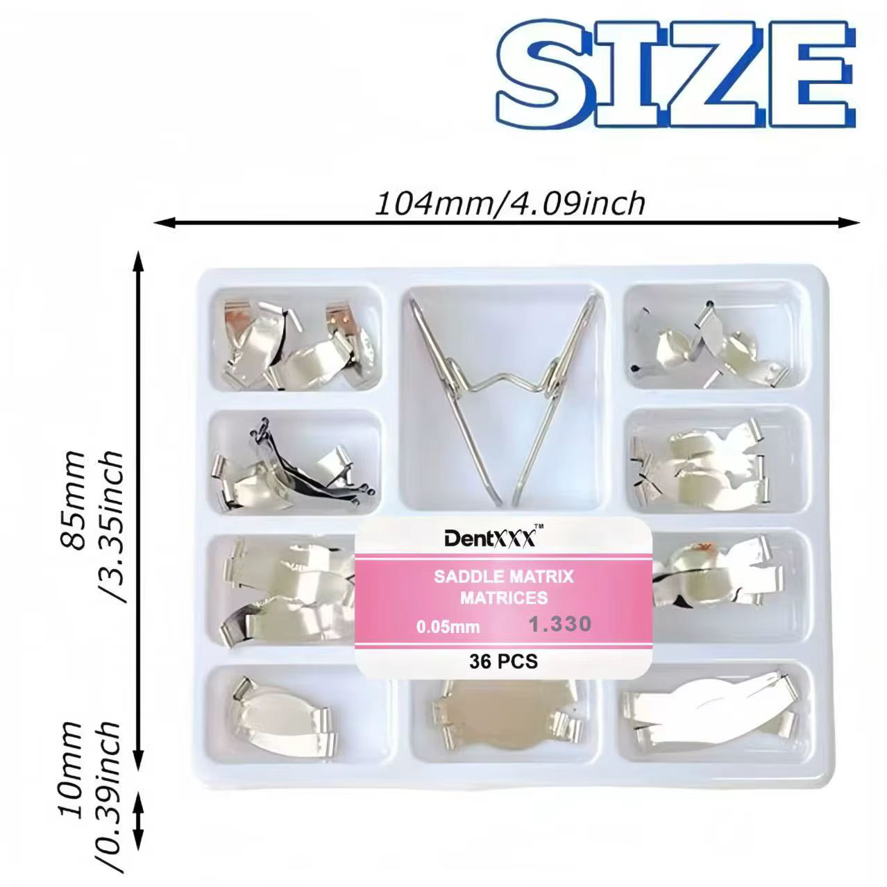 Kit de 36 matrices de selle 0,05 mm pour clips de formage sectionnels n° 1330